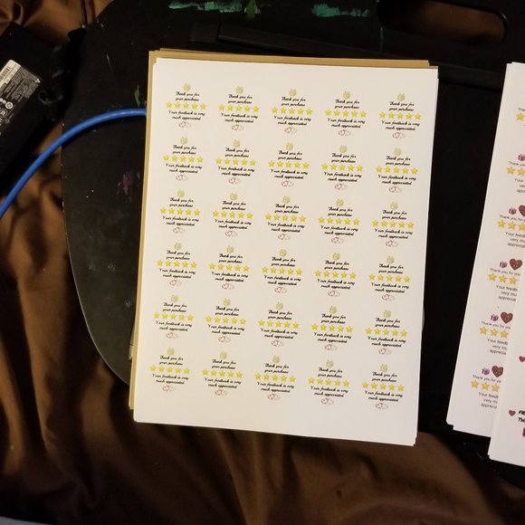 120 Labels 1.5" Round Gloss White Thx for Purchase - Picture 2 of 5